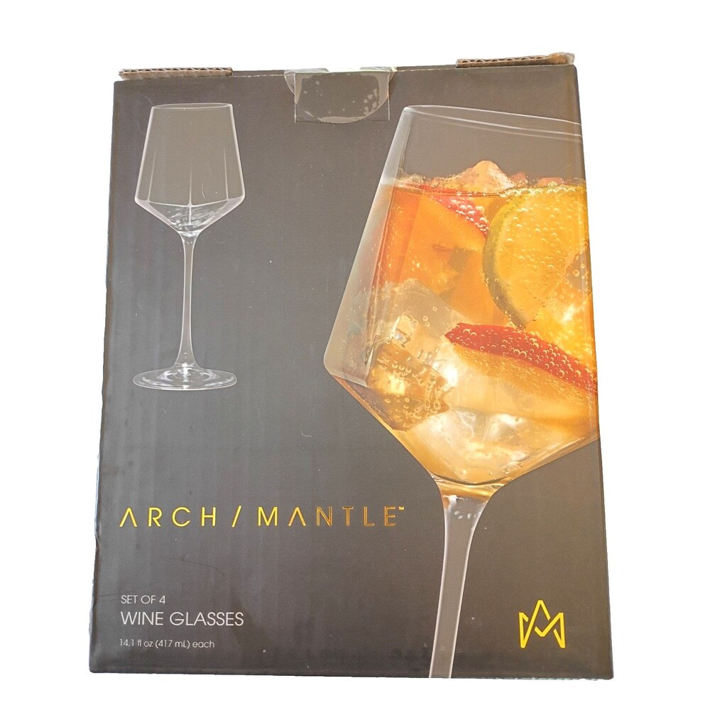 Arch Mantle Set of 4 Wine Glasses 14.1 oz  NEW IN BOX